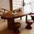 Goose Egg-Shaped Solid Wood Dining Table-1172598894