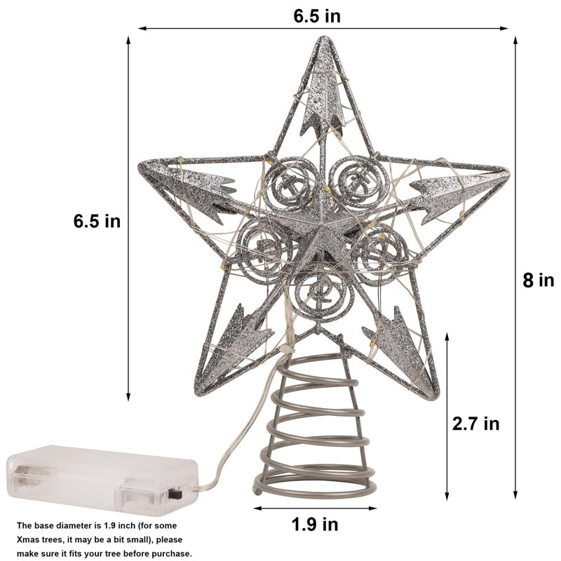 Star Tree Topper with LED Lights
