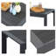 43" All-Weather Aluminum Patio Coffee Table/ Modern Black Rectangle Outdoor Table