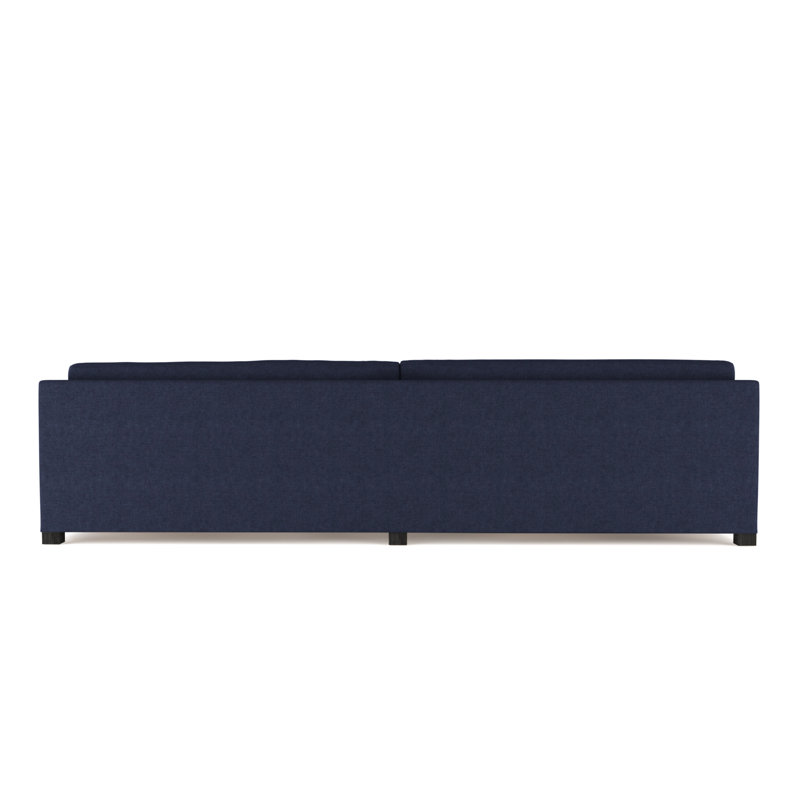 Madison Sofa, Plush Velvet Blue Print, 33" H x 120" W x 41" D, Dark Brown