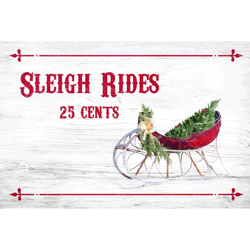 «Sleigh Rides 25 Cents» par Lori Deiter - reproduction imprimée, H 8 po x l 12 po, Non, Wrapped Canvas