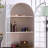 Arched Iron Cabinet with Glass Door