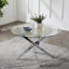 Round Glass Top Metal Base Dining Table-105900684-105900685