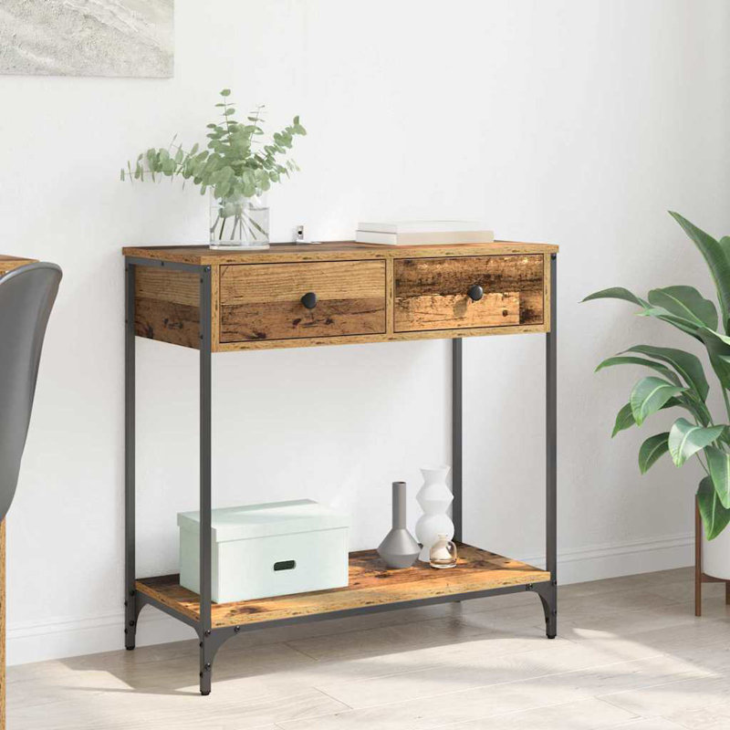 Console Table, 75cm H x 75cm W x 34.5cm D, Old Wood