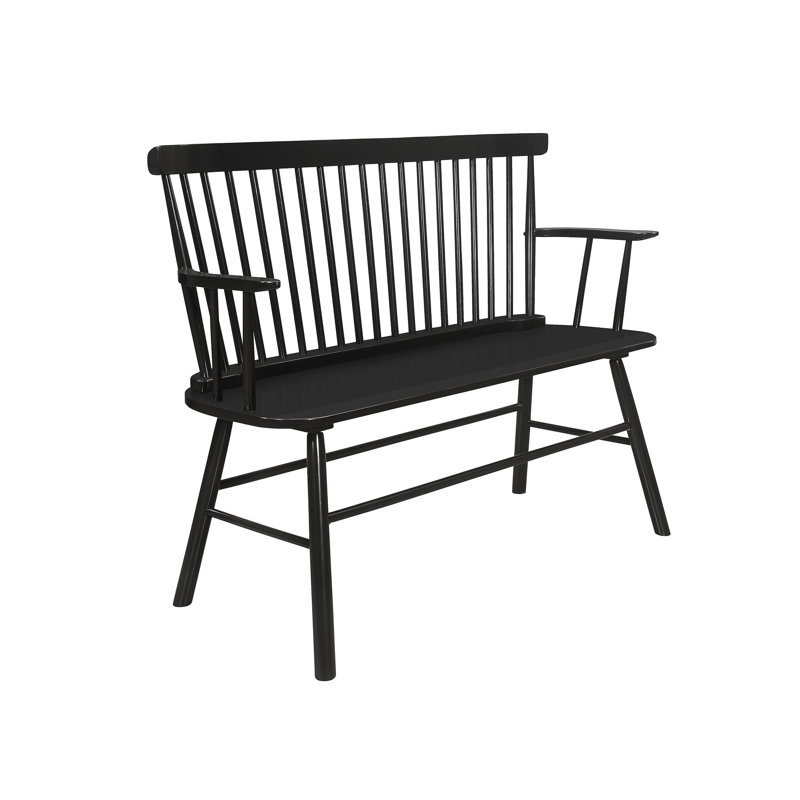 Living Space Black Wood Spindle Back Arm Chair For With Feature, Black