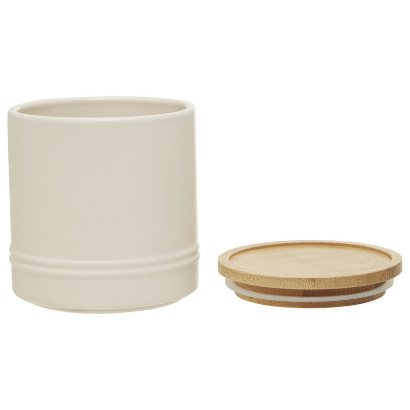 Fenwick Ceramic / Porcelain Jar, Cream, 11cm H x 11cm W x 11cm D