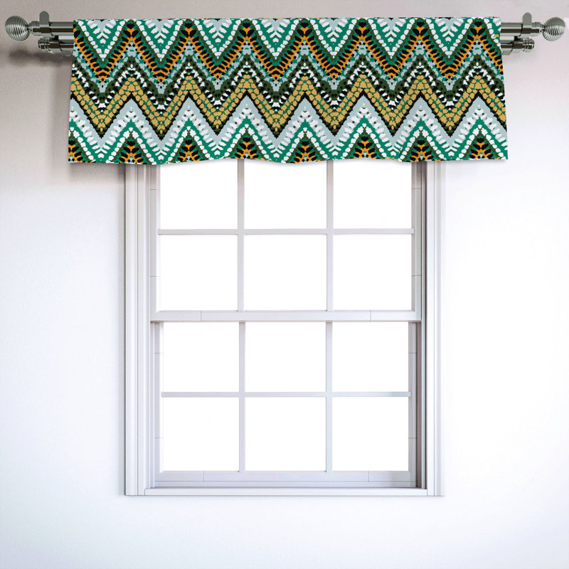 Sateen Chevron Ruffled Window Valance