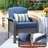 4 - Piece Outdoor Patio Furniture Set with Cushions - Wicker Sofa Chair and Glass - Top Coffee Table for Porch, Backyard, Balcony-112695257