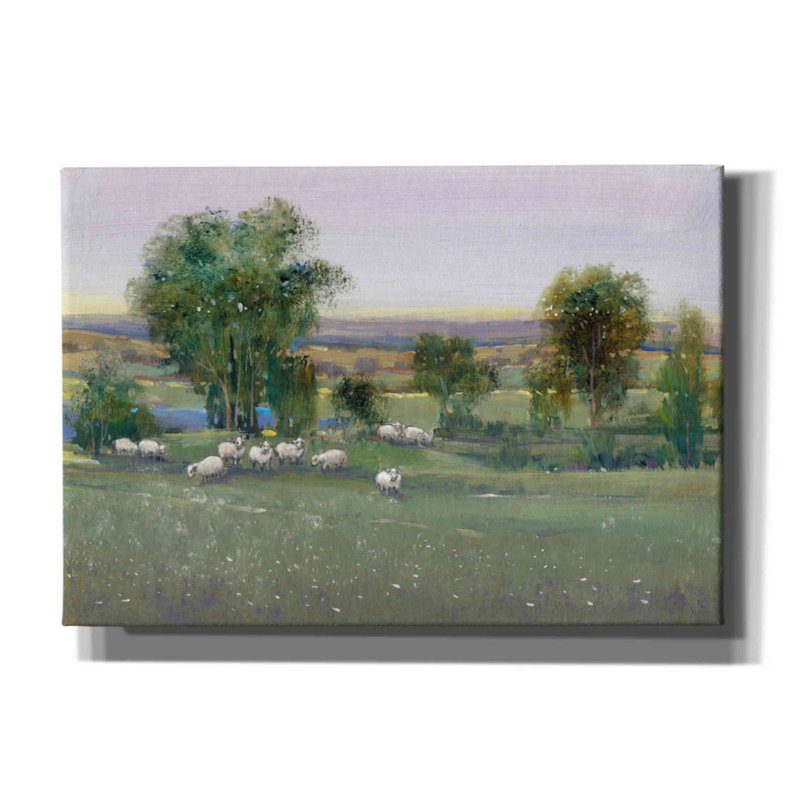 «Field of Sheep II» par Tim O'toole, art mural sur toile, H 18 po x l 26 po x P 0,75 po