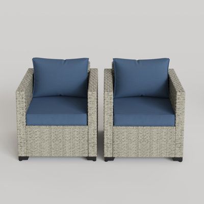 31.5'' Wicker Outdoor Patio Chair (Set Of 2)