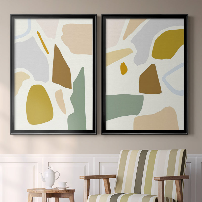 «Pastel Splotches I», toile encadrée de qualité supérieure - prête à être accrochée, Cadre noir