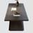 Retro Black Rectangular Solid Wood Dining Table-305463089