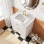 Ensemble de meuble-lavabo autoportant blanc 36 po avec 2 ensembles de poignées et plateau en marbre d'ingénierie entièrement assemblé