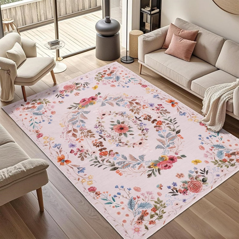 Floral Machine Tufted 120cm X 170cm Area Rug