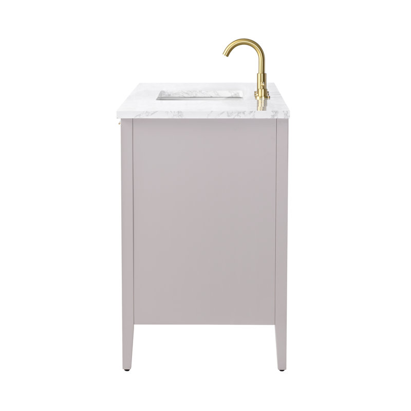 Emma 54" W Double Vanity, Taupe/Brushed Bronze