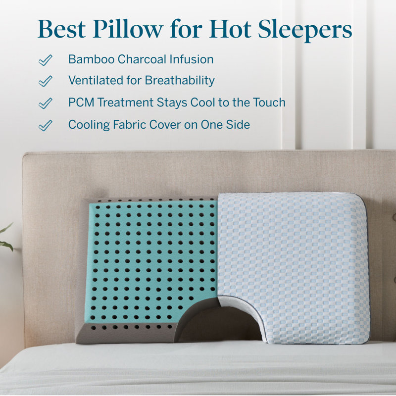 Oreiller de soutien en bambou et mousse viscoélastique gélifiée, Très grand