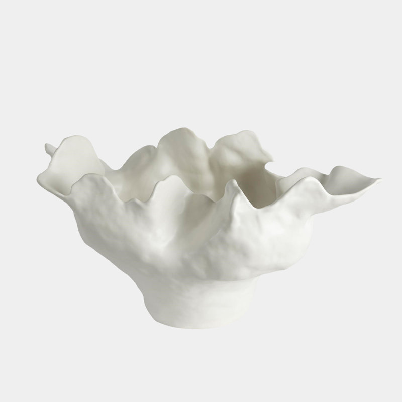 Meteor Bowl-Ivory, 7" H x 8" W x 13" D