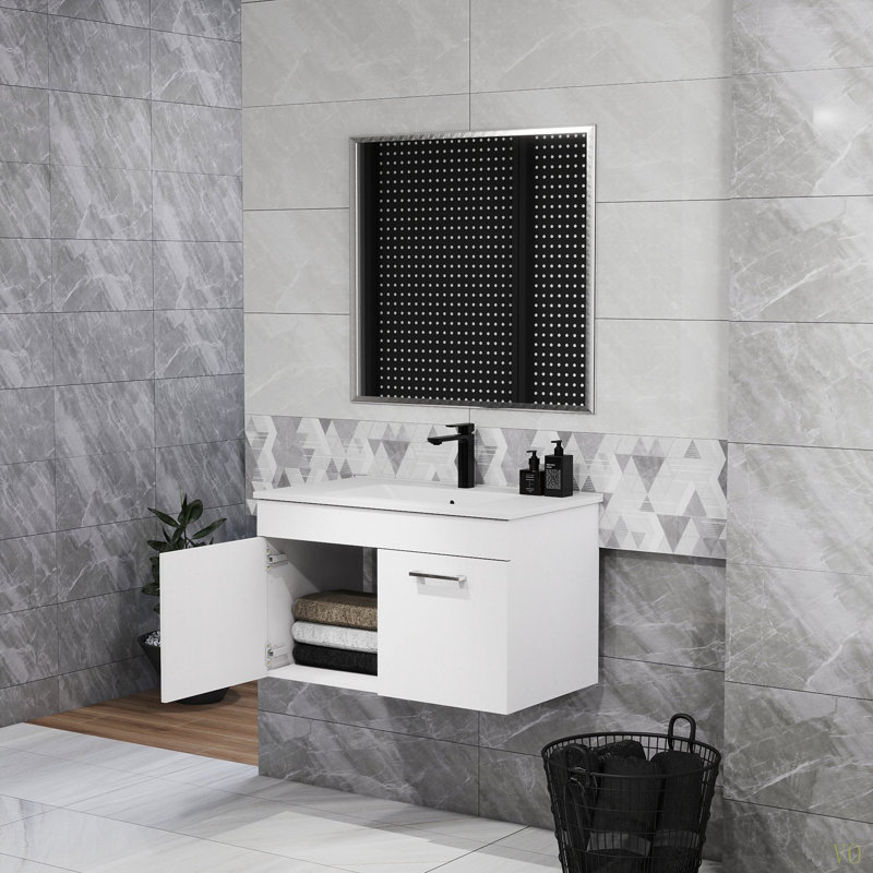 Meuble-lavabo avec lavabo et miroir, 32"