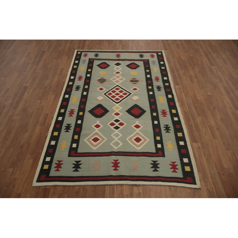 Tapis vibrant Kilim 5 x 8 pour la maison moderne
