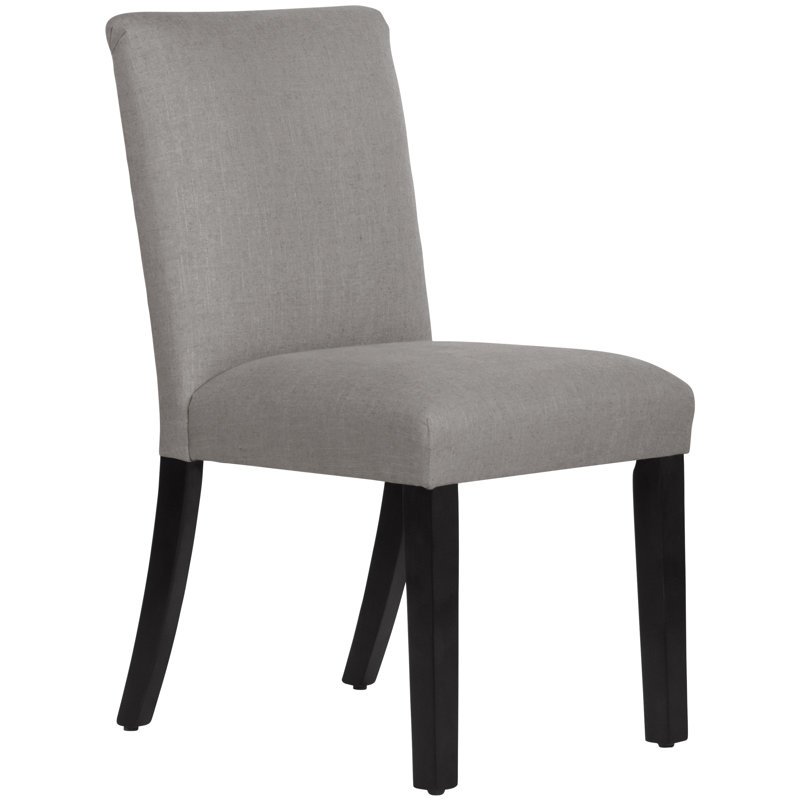 Chaise parsons rembourrée, Lin Lin gris, Espresso