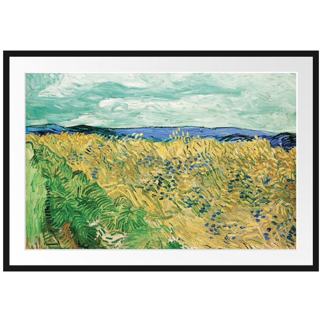 Gerahmter Kunstdruck Weizenfeld mit Kornblumen von Vincent Van Gogh