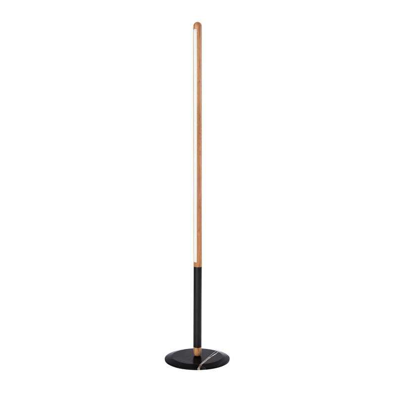 Lampe sur pied colonne 65,8 "Linea, Noir, Chêne
