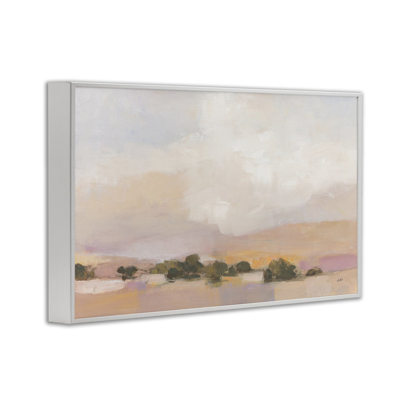 «Desert Landscape», estampe numérique abstraite par Julia Purinton, Giclée encadrée blanc bord de mer, H 12 po x l 18 po