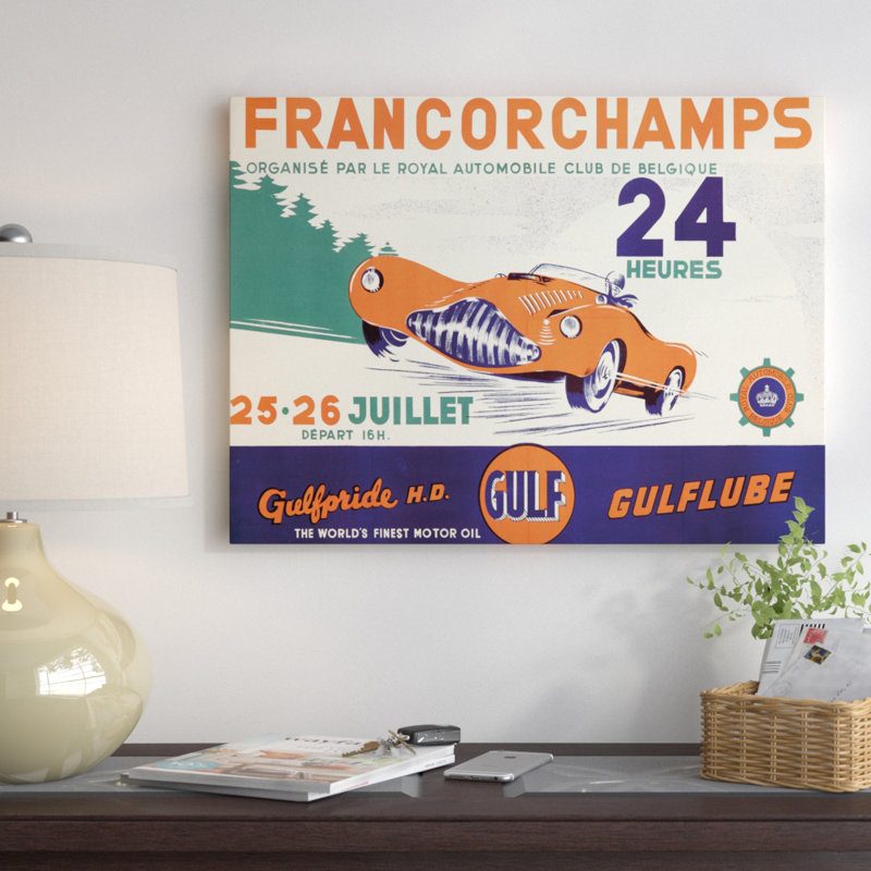 « racing 15 », publicité sur toile tendue, H 14 po x l 19 po x P 2 po
