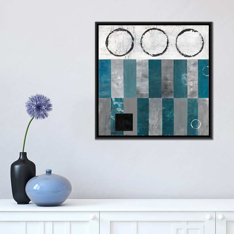 «Circle and Square Détail», reproduction sur toile tendue, H 37 po x l 37 po x P 1,5 po, Toile avec cadre noir, Pas de tapis