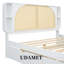 Grand lit de tête de lit en rotin, 4 compartiments de rangement, 2 tiroirs, lit escamotable, durable-110983486