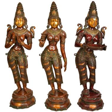 32 Large Brass Mariamman (South Indian Goddess Durga)