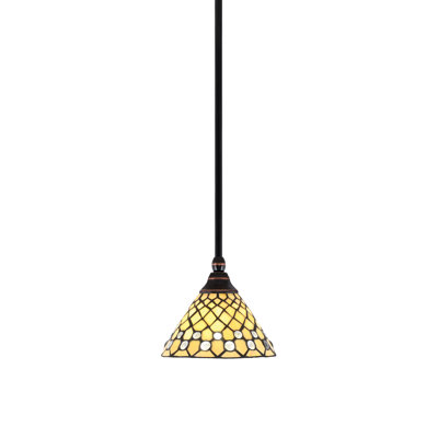 Mini-luminaire suspendu suspendu avec tige en verre 7 po