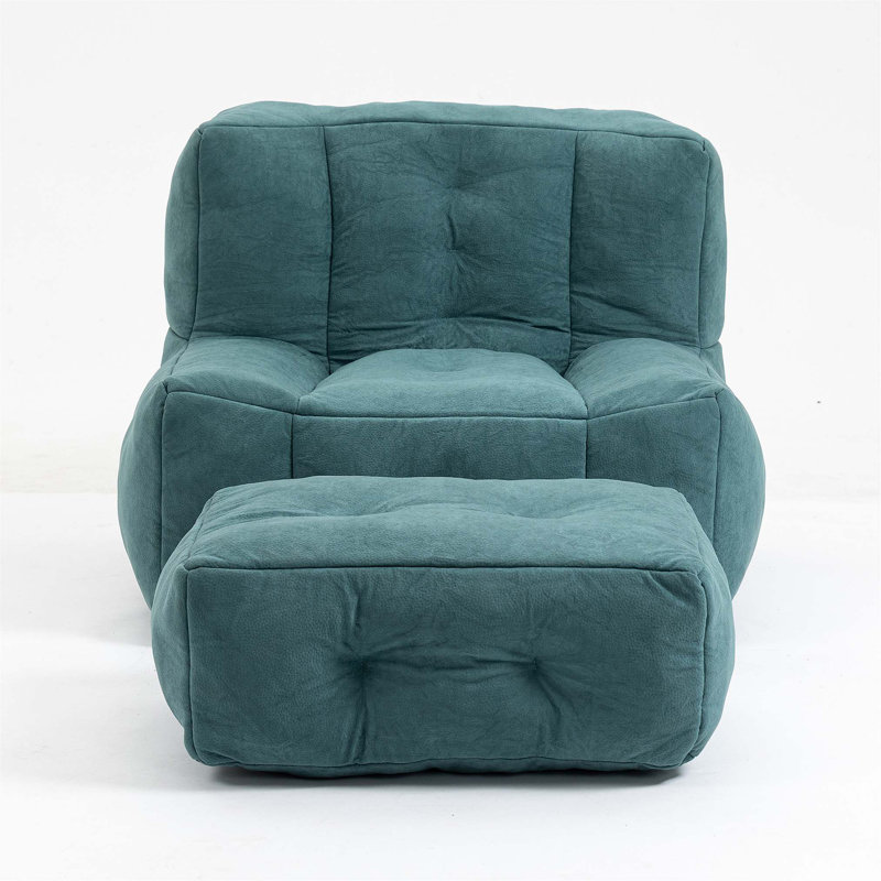 Super Soft Memory Foam Bean Bag Chair with Ottoman, Comfortable and Supportive for Adults, Ideal for Modern Living Spaces