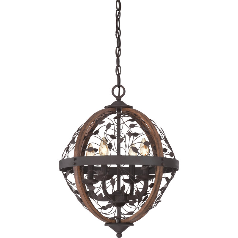 Campeaux 4 - Light Steel Dimmable Globe Chandelier
