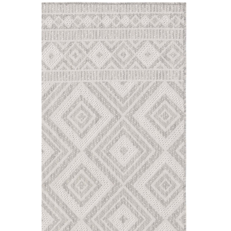 Tapis d'intérieur / extérieur à motif géométrique Courtyard Performance, Carré 6 pi 7 po