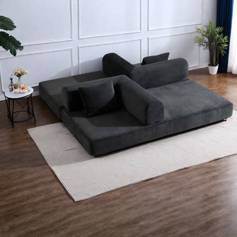 Canapés modulaires polyvalents, velours côtelé en mousse, confort moderne