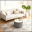 Table de bout cylindrique en cuir clair pour une vie moderne et un décor élégant-673327616