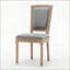 Ensemble de 2 chaises de salle à manger en bois massif Farmhouse avec dossier large et siège en lin-133703466