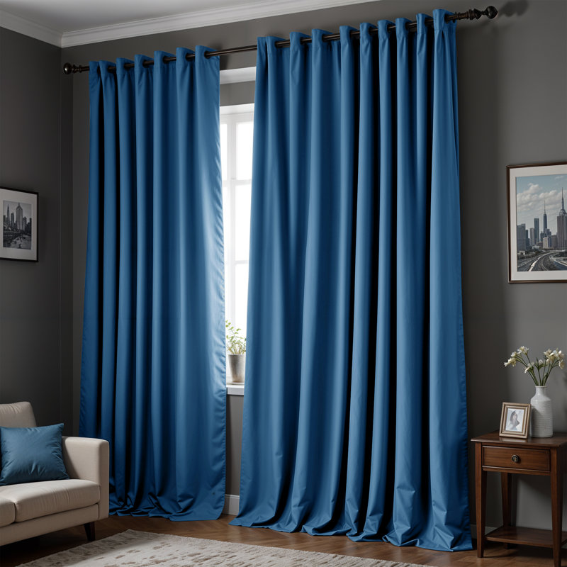 Timiko Blackout Thermal Insulated Curtain Panel, 52" W x 63" L, Aqua