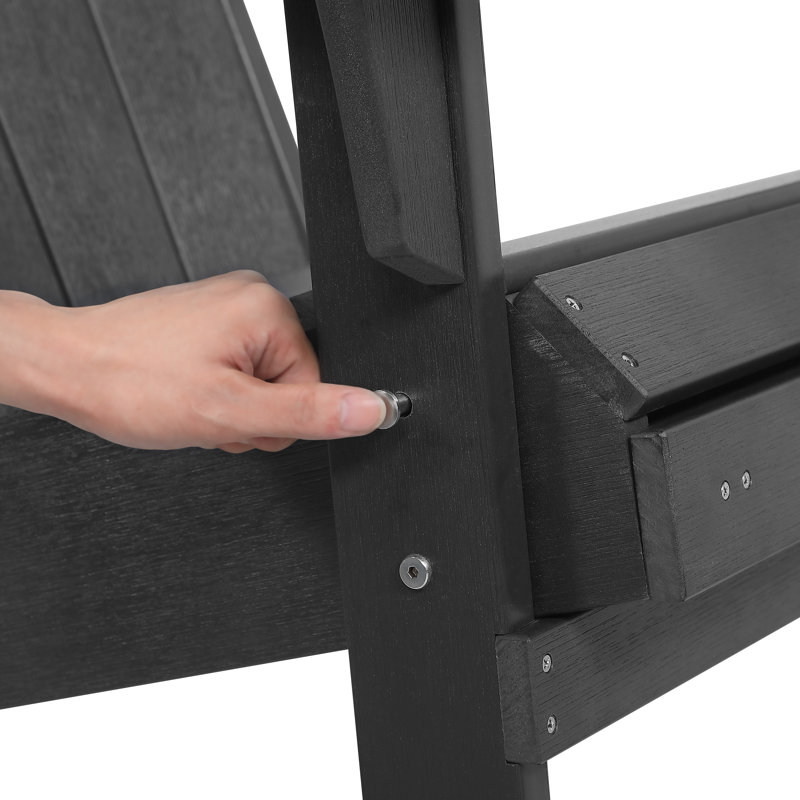 Ristaino Foldable Outdoor Adirondack Chair, Dark Gray