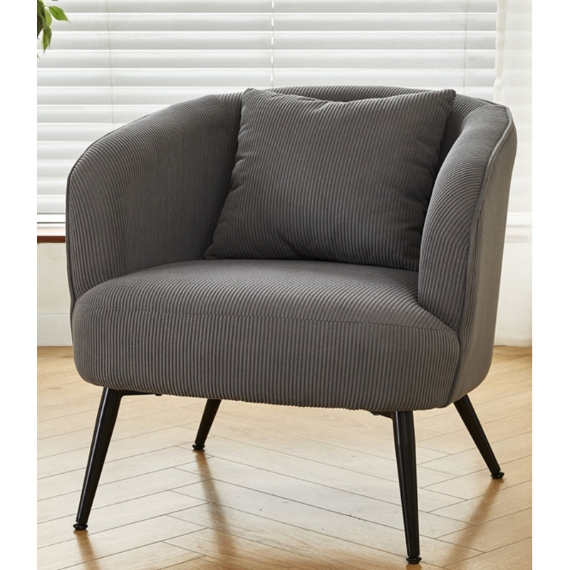 Fauteuil moderne en velours côtelé, Velours côtelé gris