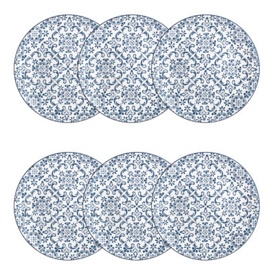 10 assiettes plates bleues Strawberry Street