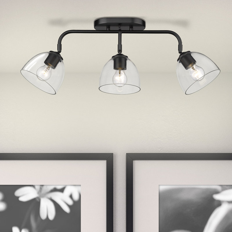 Sunnyvale Glass Semi Flush Mount, Matte Black