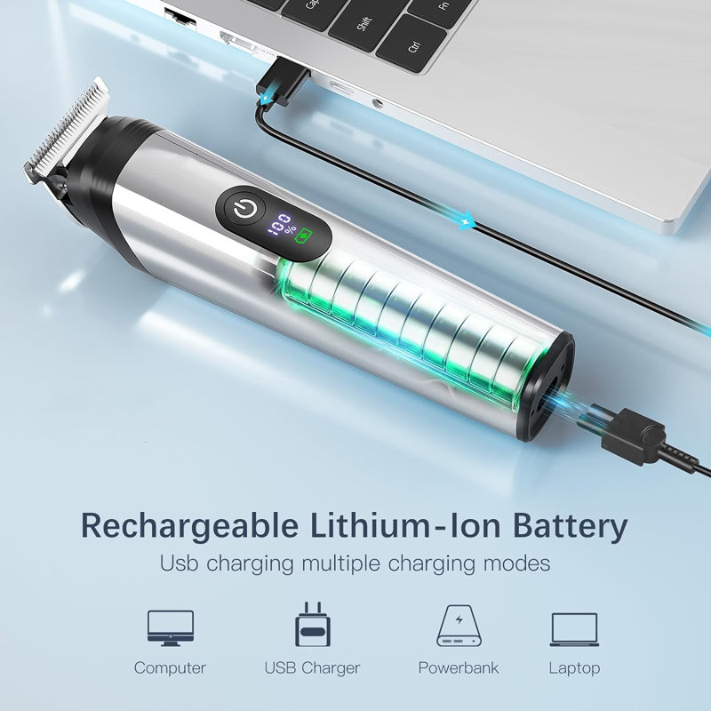Tondeuse à barbe pour homme, rasoir électrique rechargeable
