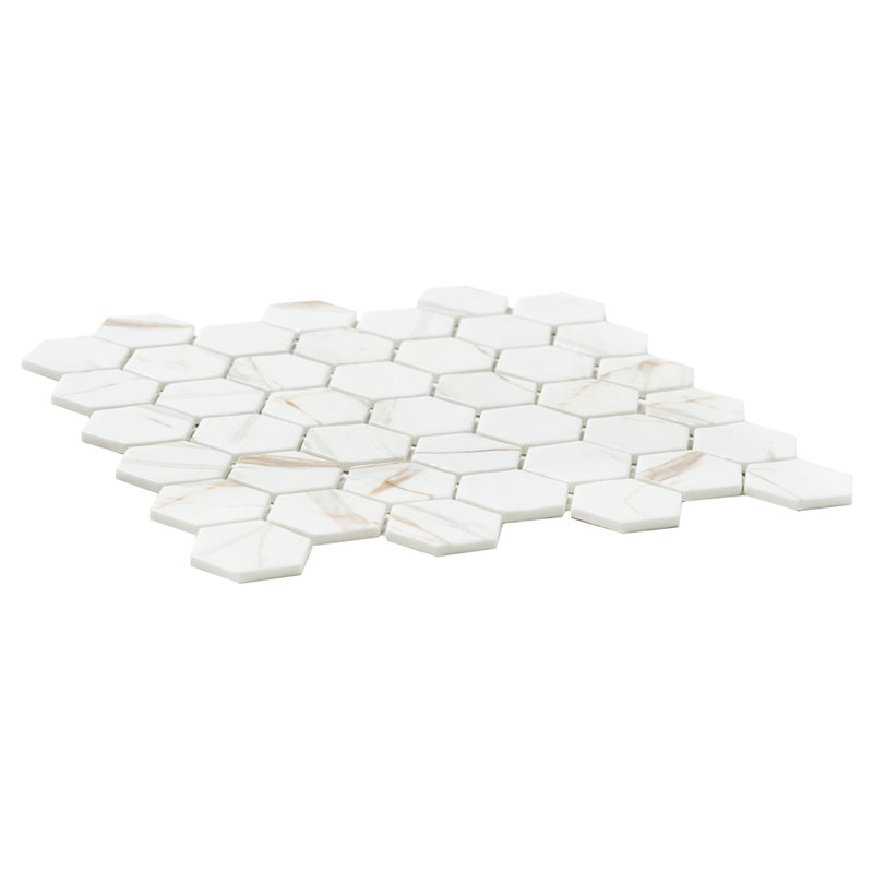 Eterna Hexx 2" x 2" Glass Mosaic Wall & Floor Tile, Cali Gold