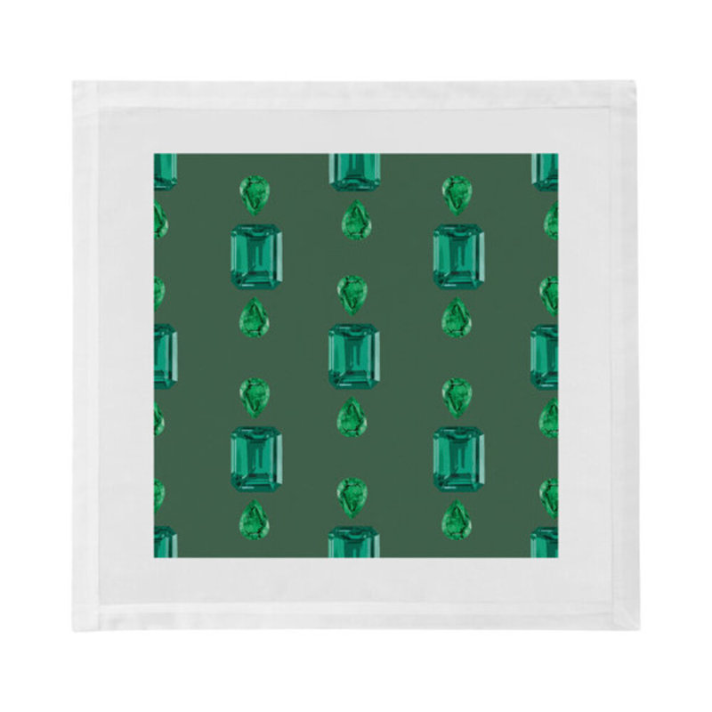 Gem Cotton Blend Square Napkins, Evergreen
