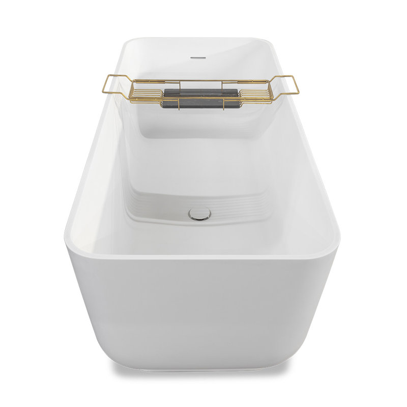 Freestanding Bath Caddy, Brushed Gold/Bianco