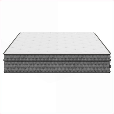Mattresses: 11'' Medium Feel Gel Memory Foam Hybrid Euro-Top, Greenguard Gold, Made in USA (Queen) | White | Foam+Spring