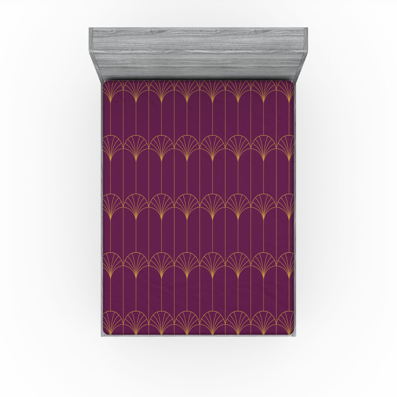  Drap-housse abstrait, Drap-housse de taille très grand , Mauve / brun sable