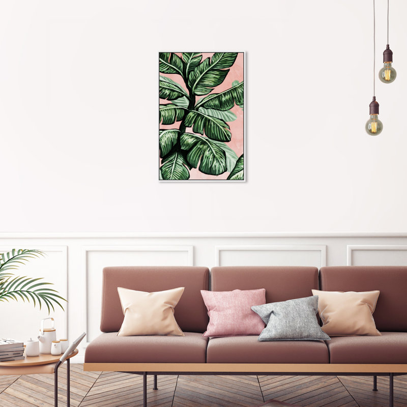 « rosé tons leaves » par oliver gal, impression, Cadre blanc, H 24 po x l 36 po